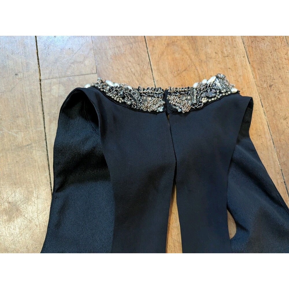 Haute Hippie Halter Top Sz M Embroidery Gem Bedazzled Back Club Boho Chic Party - Picture 9 of 9